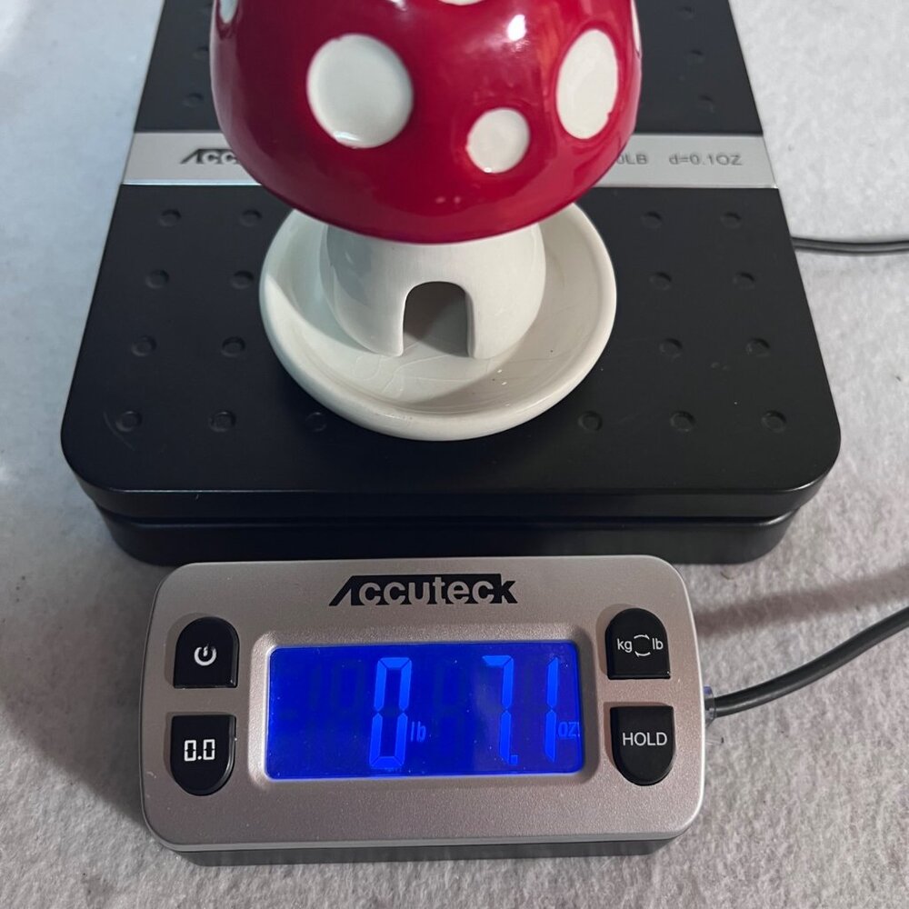 Ceramic Red & White Mushroom Incense Burner With Tray & Incense 4 inch - Picture 12 of 12